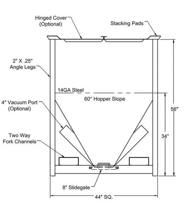 Portable Storage Bins 60º Bin Hamilton Plastics Systems