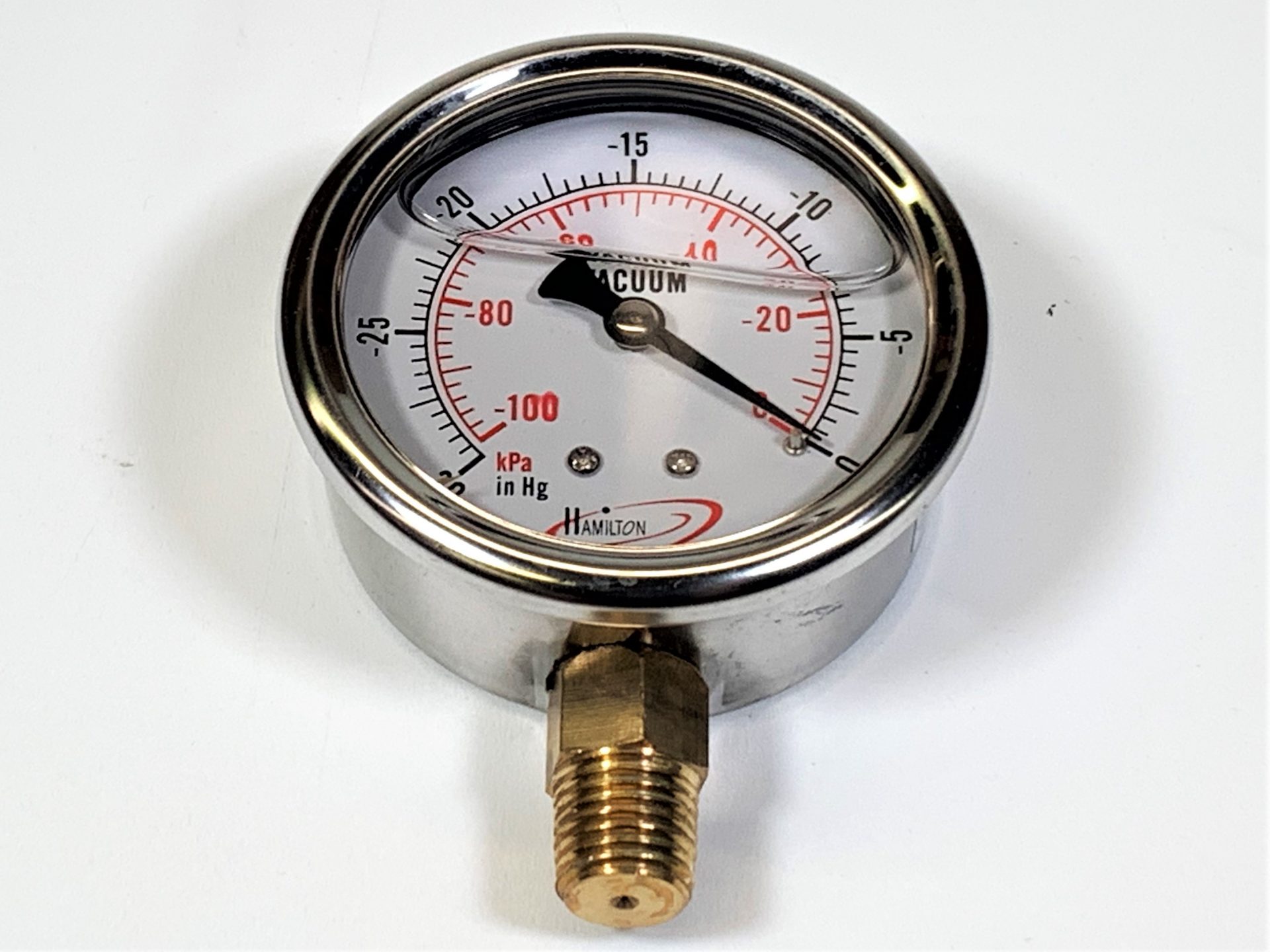 Vacuum Gauge 030 inHg Hamilton Plastics Systems